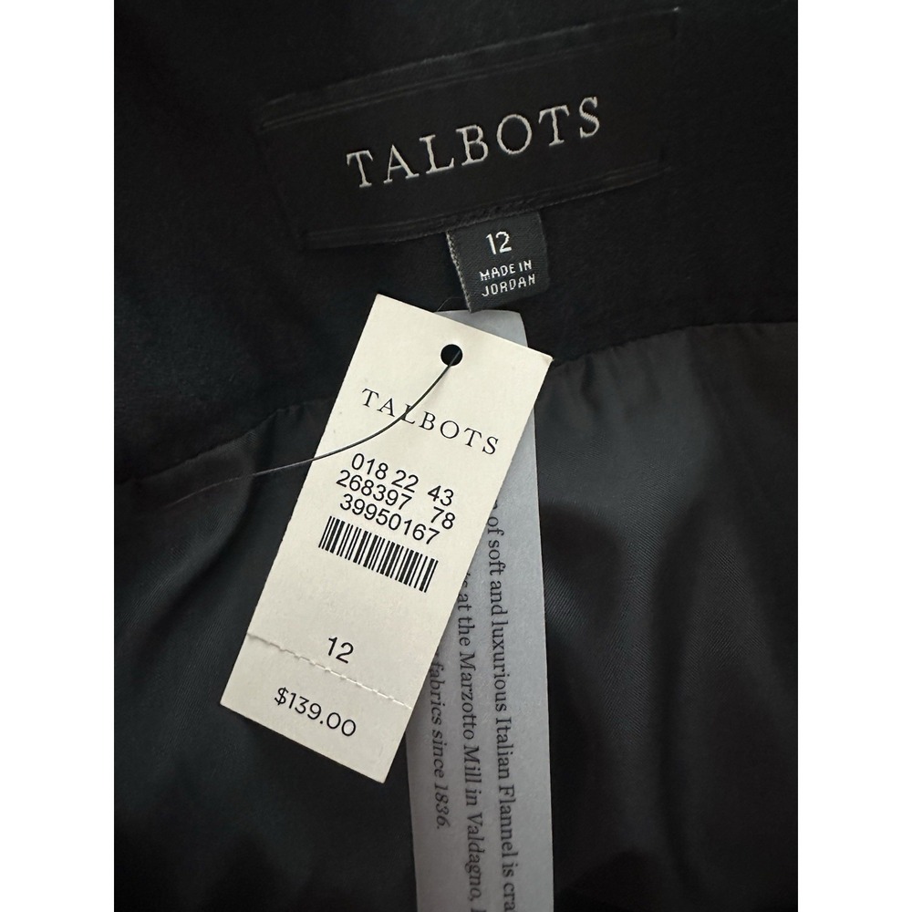NWT!  Talbots Women's Sz: 12 Wool Black Midi Minimalist Skirt - Picture 4 of 5